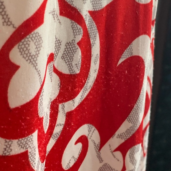 MT COLLECTION Women’s Red with Cream Print Tank Maxi Dress Size: Medium - Picture 3 of 6